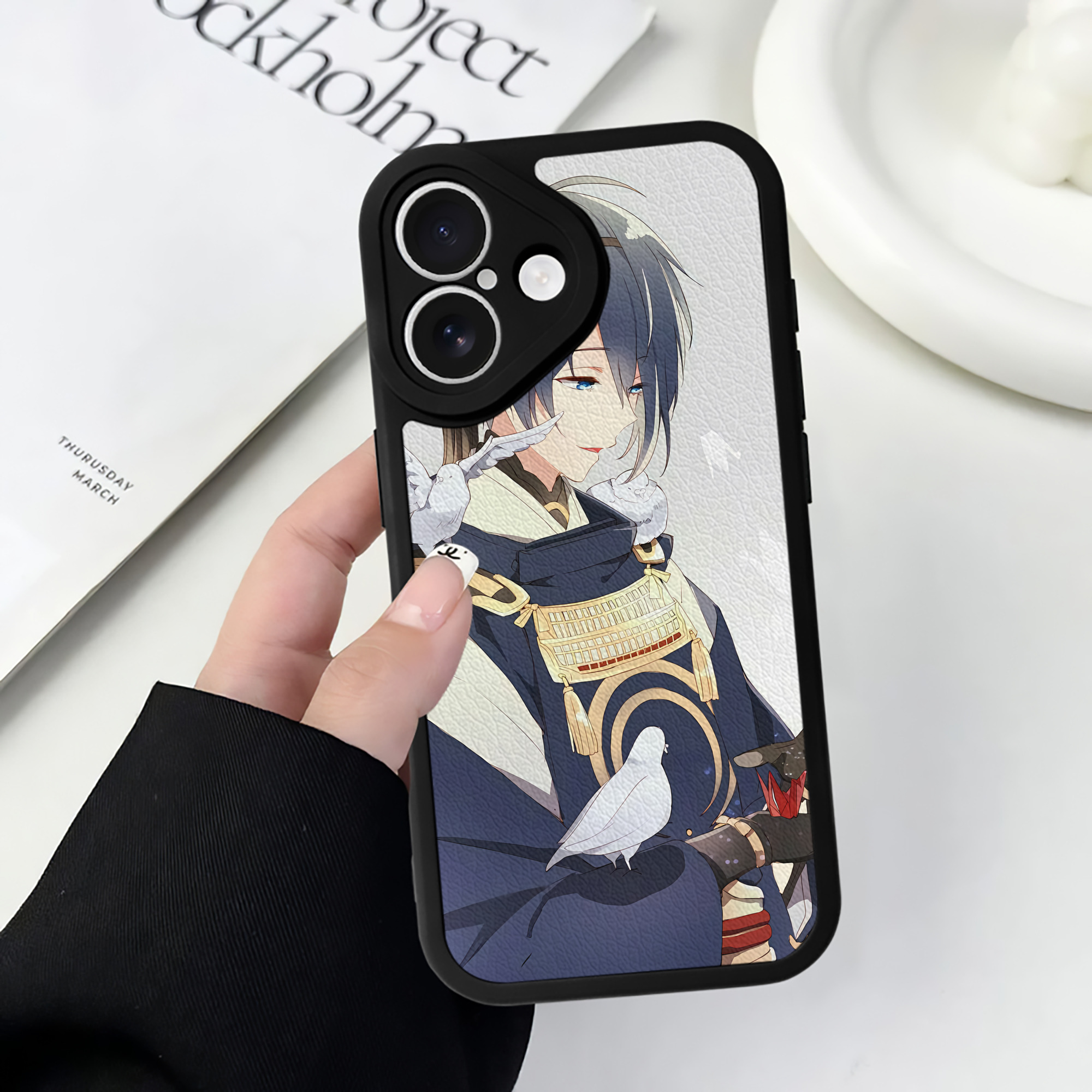 （画像用） 刀剣乱舞 Touken Ranbu 【iPhone 16シリーズ対応】シリコンスマホケース（レザー調） 材質：シリコン